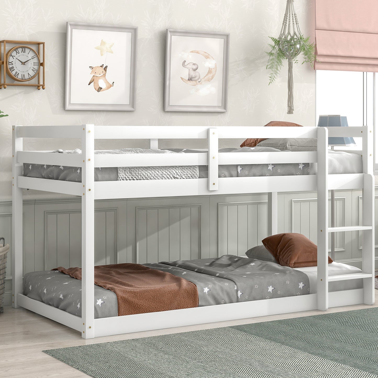 Loft Twin Bed in White - Space-Saving Design with Versatile Storage Solutions for Kids & Teens Bedrooms