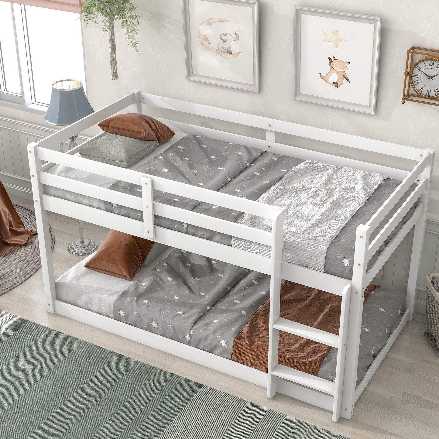 Loft Twin Bed in White - Space-Saving Design with Versatile Storage Solutions for Kids & Teens Bedrooms