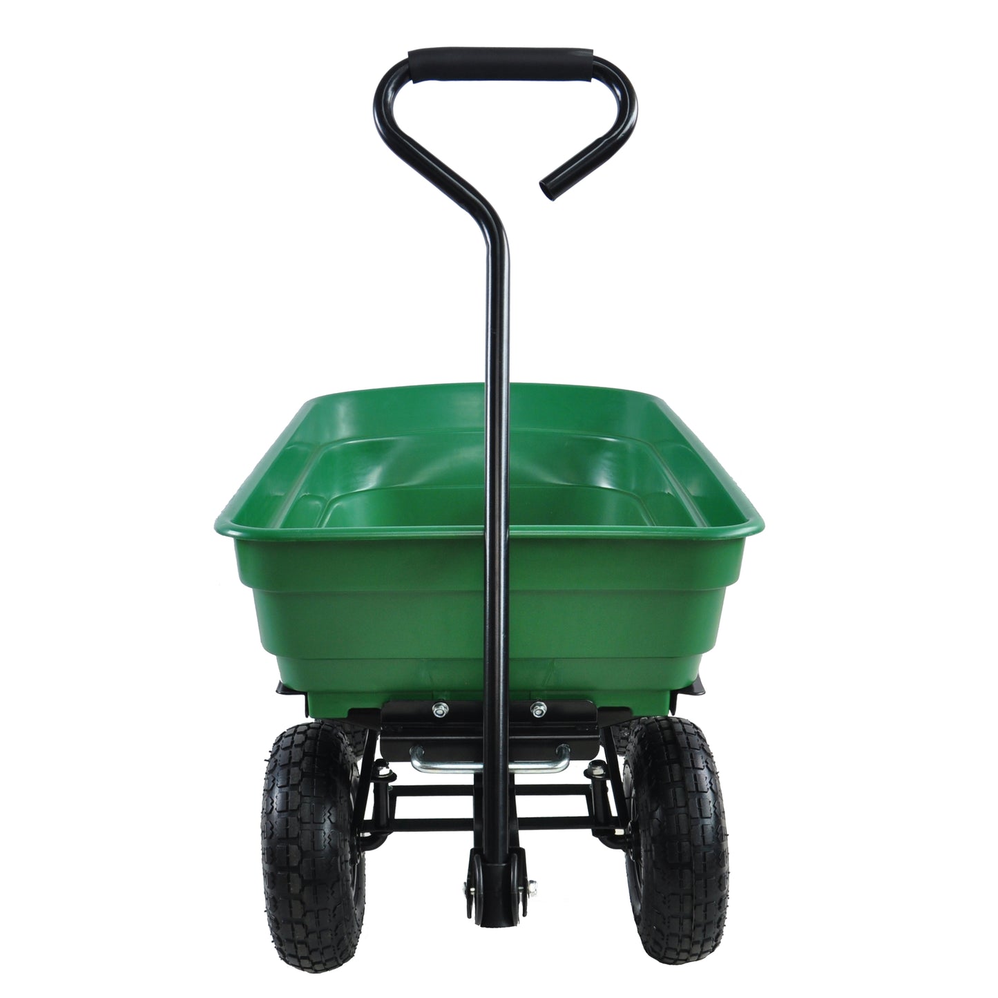Folding Poly Garden Dump Truck – 10” Pneumatic Tires, 300 lb Capacity, 75L Steel Frame Utility Cart