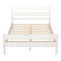 Full Bed with Headboard and Footboard, Elegant White Finish, Sturdy Wooden Frame, Modern Design for Bedroom Décor