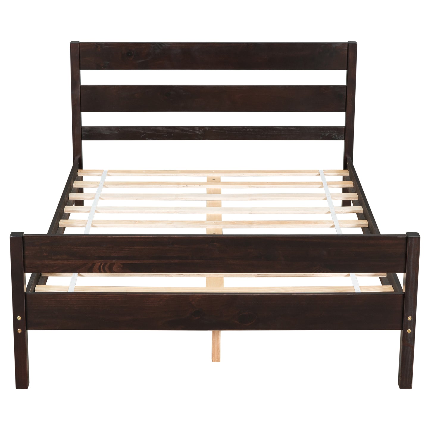 Stylish Full Bed with Headboard & Footboard, Espresso Finish - Perfect for Modern Bedrooms