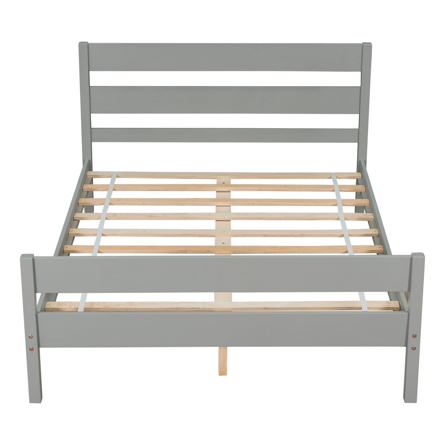 Full Bed with Headboard and Footboard in Grey - Stylish and Comfortable Sleeping Solution for Any Bedroom