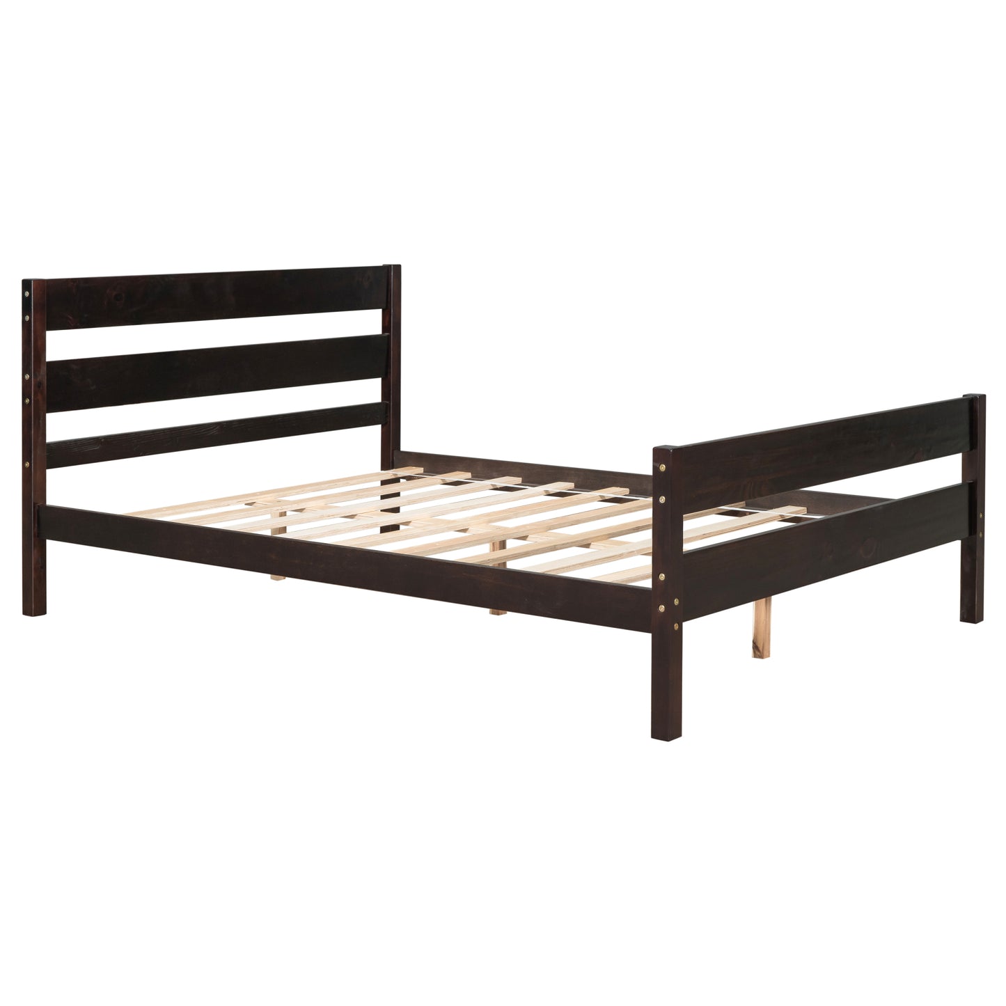 Stylish Full Bed with Headboard & Footboard, Espresso Finish - Perfect for Modern Bedrooms