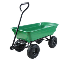 Folding Poly Garden Dump Truck – 10” Pneumatic Tires, 300 lb Capacity, 75L Steel Frame Utility Cart
