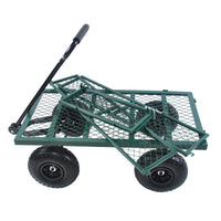 Heavy-Duty Garden Cart - Green Wagon Truck for Easy Firewood Transport and Outdoor Use