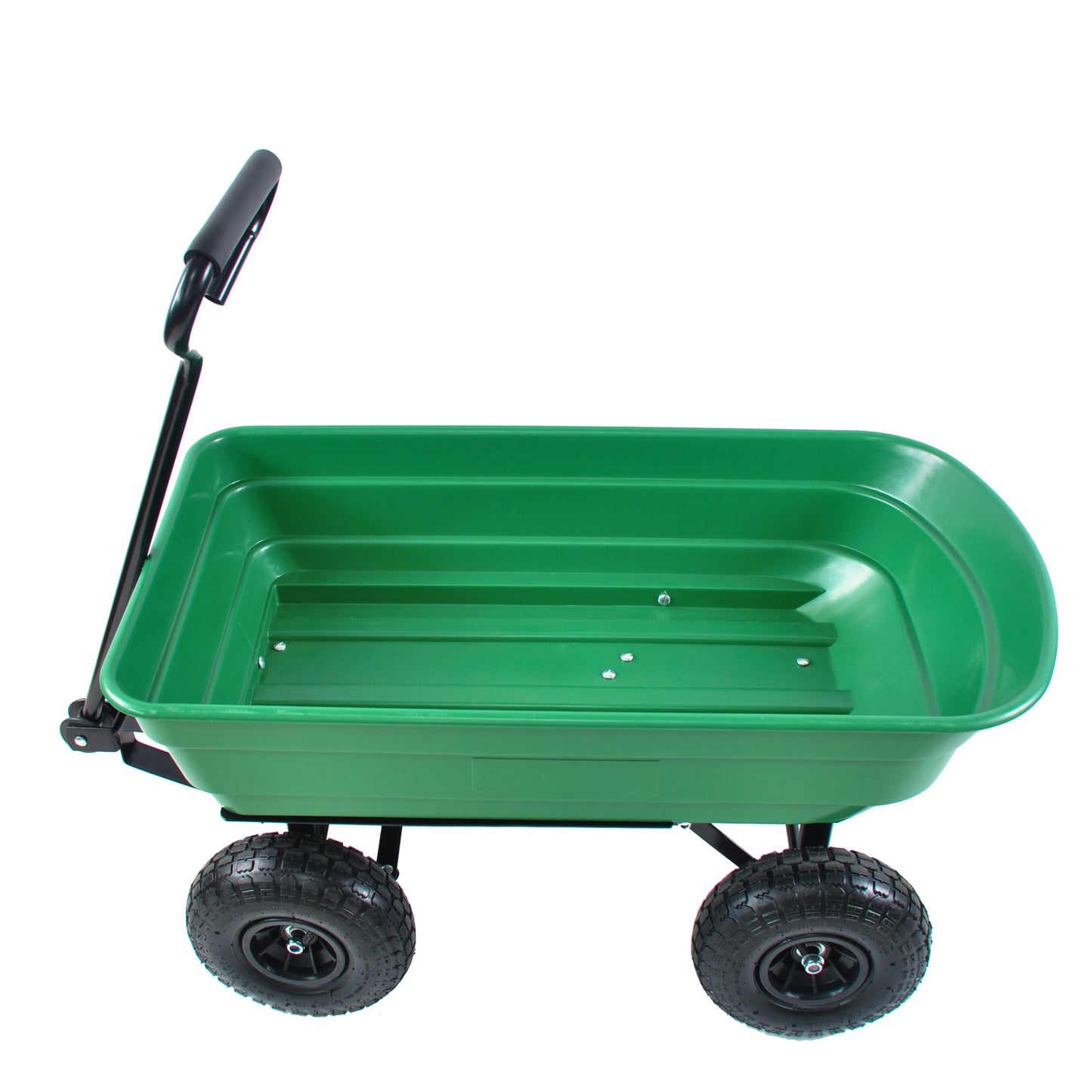 Folding Poly Garden Dump Truck – 10” Pneumatic Tires, 300 lb Capacity, 75L Steel Frame Utility Cart