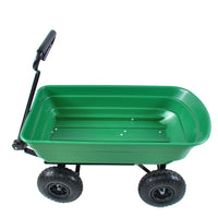 Folding Poly Garden Dump Truck – 10” Pneumatic Tires, 300 lb Capacity, 75L Steel Frame Utility Cart