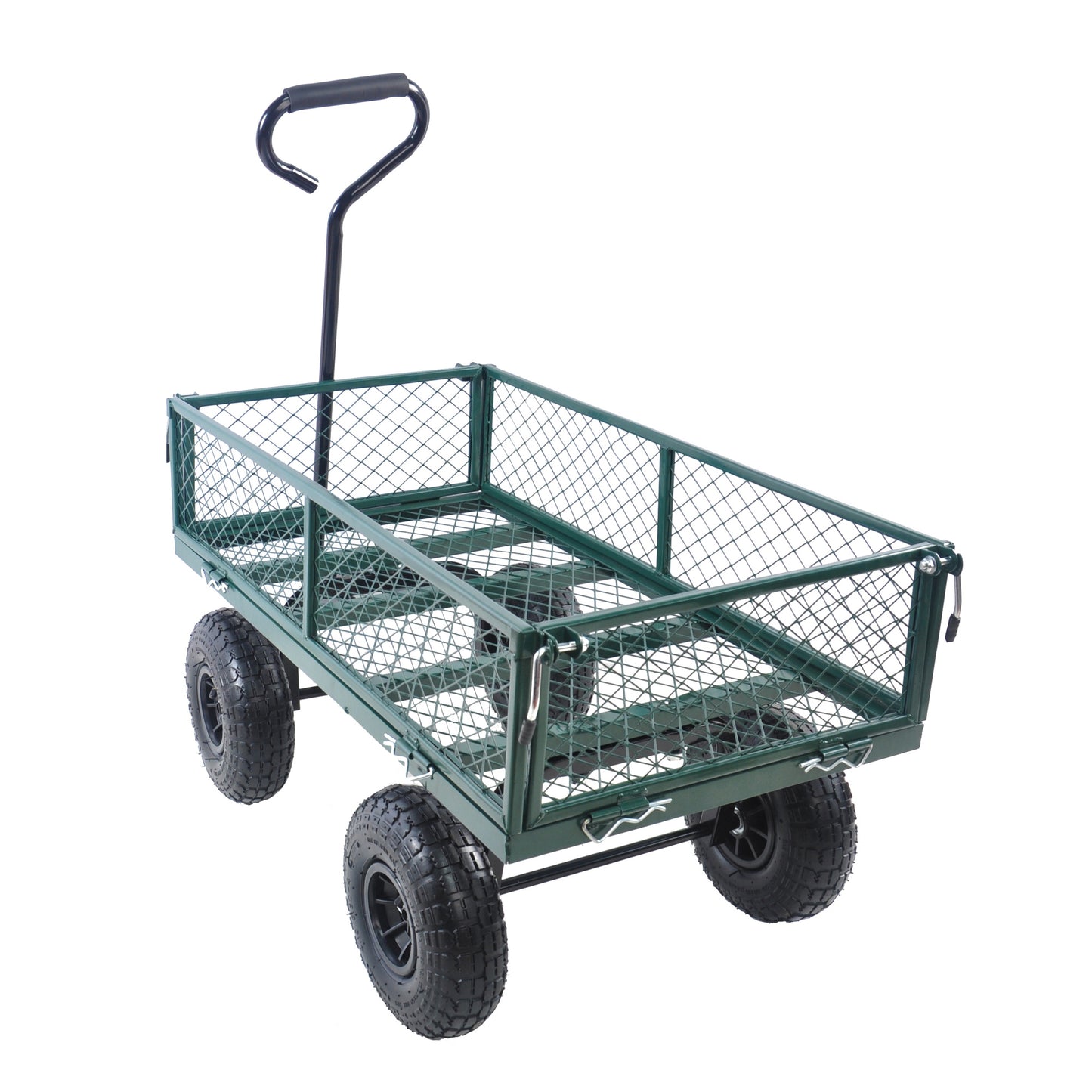 Heavy-Duty Garden Cart - Green Wagon Truck for Easy Firewood Transport and Outdoor Use