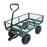 Heavy-Duty Garden Cart - Green Wagon Truck for Easy Firewood Transport and Outdoor Use