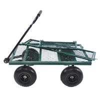 Heavy-Duty Garden Cart - Green Wagon Truck for Easy Firewood Transport and Outdoor Use