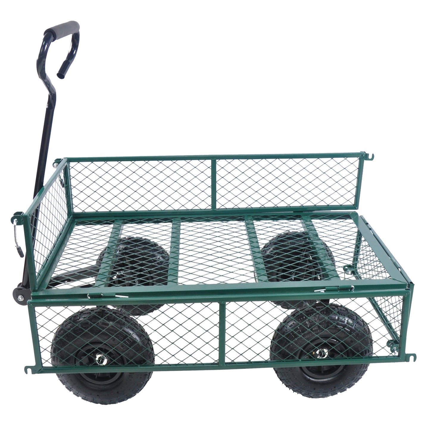 Heavy-Duty Garden Cart - Green Wagon Truck for Easy Firewood Transport and Outdoor Use