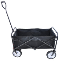 Folding Garden Wagon Cart for Shopping, Beach & Outdoor Use - Lightweight Portable Collapsible Cart (Black)