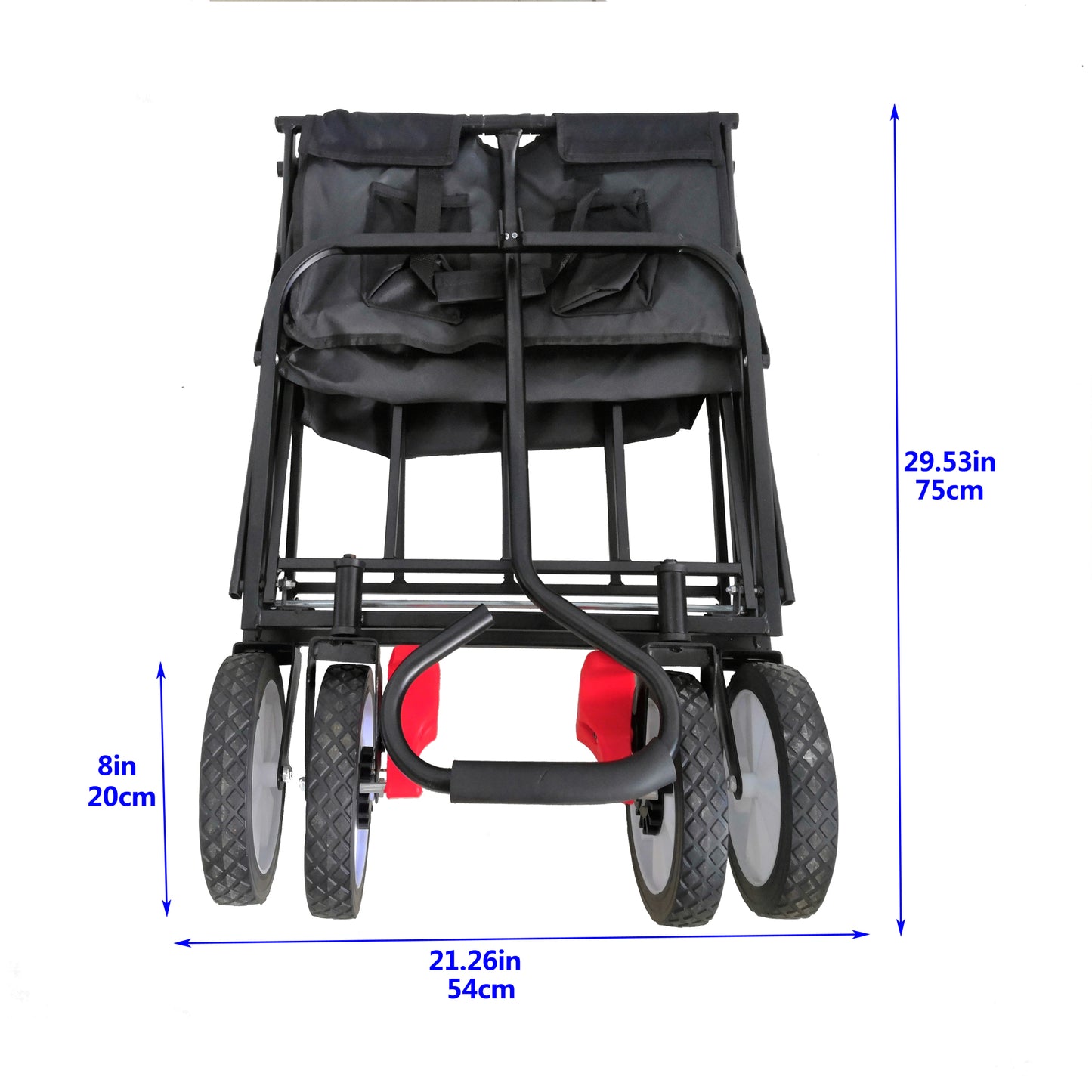 Folding Garden Wagon Cart for Shopping, Beach & Outdoor Use - Lightweight Portable Collapsible Cart (Black)