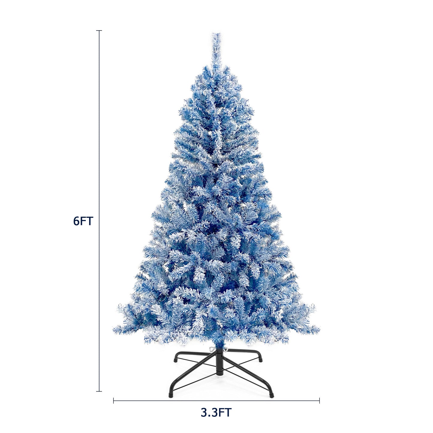 6FT Pre-Lit Snow Flocked Artificial Christmas Tree - Holiday Xmas Tree with 750 Branch Tips for Festive Decor