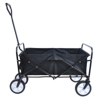 Folding Garden Wagon Cart for Shopping, Beach, and Outdoor Use - Lightweight & Portable, Compact Design, Black