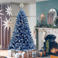 6FT Pre-Lit Snow Flocked Artificial Christmas Tree - Holiday Xmas Tree with 750 Branch Tips for Festive Decor
