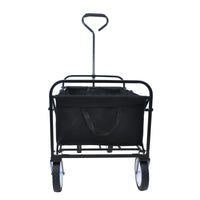 Folding Garden Wagon Cart for Shopping, Beach, and Outdoor Use - Lightweight & Portable, Compact Design, Black