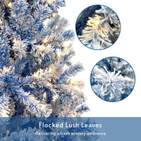 6FT Pre-Lit Snow Flocked Artificial Christmas Tree - Holiday Xmas Tree with 750 Branch Tips for Festive Decor