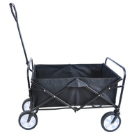 Folding Garden Wagon Cart for Shopping, Beach, and Outdoor Use - Lightweight & Portable, Compact Design, Black