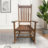 Brown Balcony Porch Rocking Chair for Adults - Comfortable Outdoor Seating for Relaxation