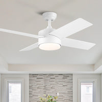 44-Inch Integrated LED Ceiling Fan with White ABS Blades – Modern Design for Home, Living Room, or Bedroom