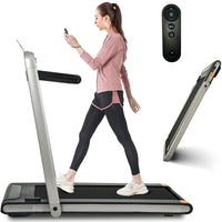 2 in 1 Under Desk Treadmill - 2.5HP Folding Electric Walking Jogging Machine for Home Office, Remote Control Included