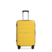 Lightweight Hardshell Luggage Set with Spinner Wheels and TSA Lock, 3-Piece Suitcase Set (20/24/28), Yellow