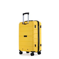 Lightweight Hardshell Luggage Set with Spinner Wheels and TSA Lock, 3-Piece Suitcase Set (20/24/28), Yellow
