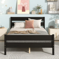 Stylish Full Bed with Headboard & Footboard, Espresso Finish - Perfect for Modern Bedrooms