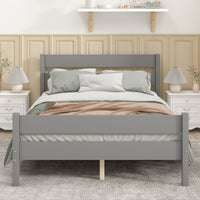 Full Bed with Headboard and Footboard in Grey - Stylish and Comfortable Sleeping Solution for Any Bedroom