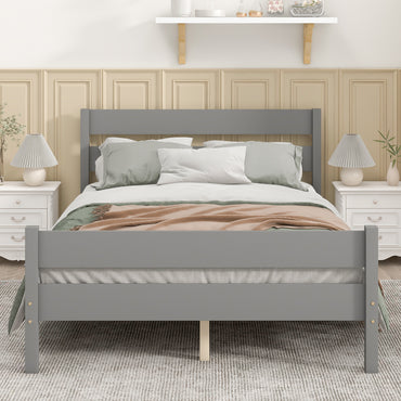 Full Bed with Headboard and Footboard in Grey - Stylish and Comfortable Sleeping Solution for Any Bedroom