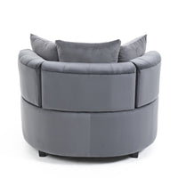 Classic Barrel Accent Chair for Living Room | Modern Blue Leisure Sofa Chair