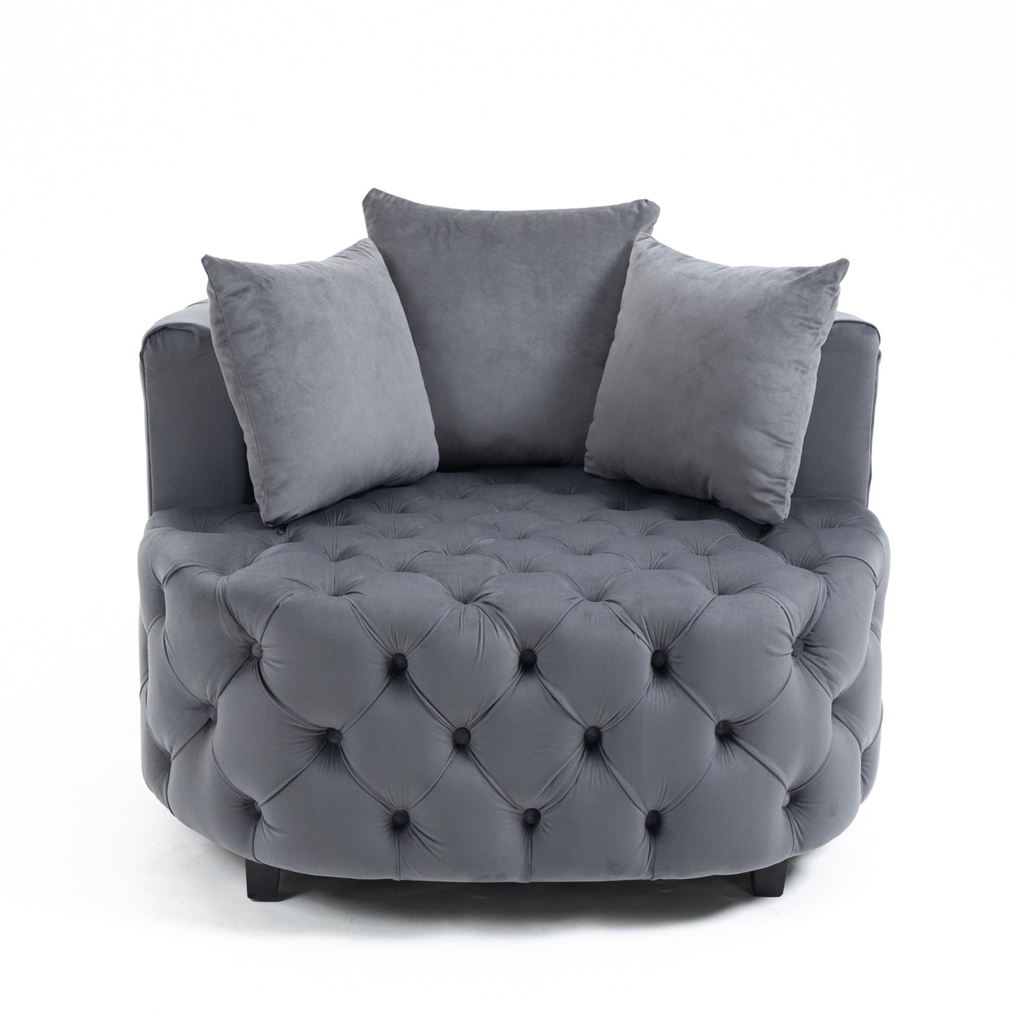 Classic Barrel Accent Chair for Living Room | Modern Blue Leisure Sofa Chair