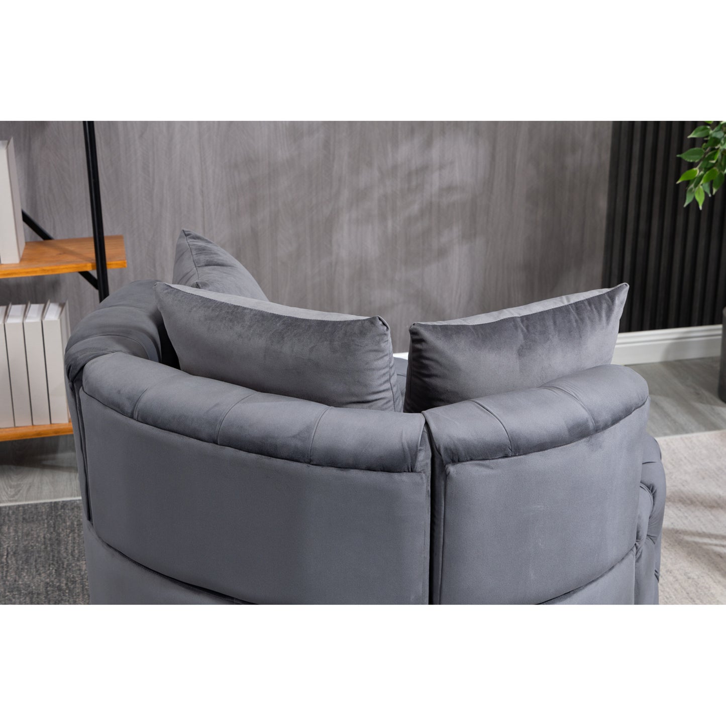 Classic Barrel Accent Chair for Living Room | Modern Blue Leisure Sofa Chair