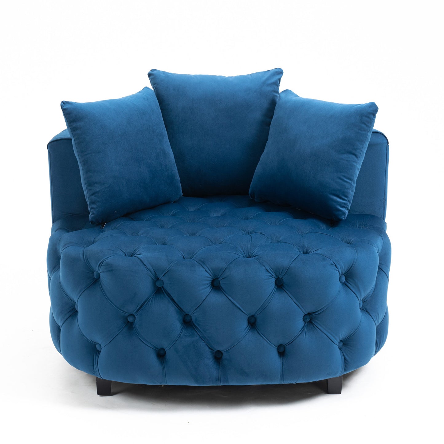 Classic Barrel Accent Chair for Living Room | Modern Blue Leisure Sofa Chair