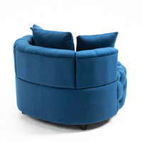 Classic Barrel Accent Chair for Living Room | Modern Blue Leisure Sofa Chair