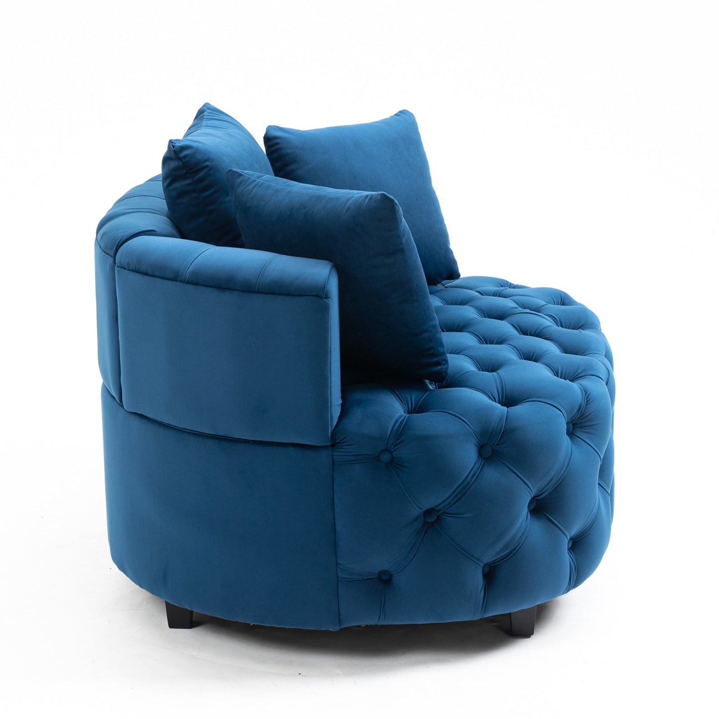 Classic Barrel Accent Chair for Living Room | Modern Blue Leisure Sofa Chair