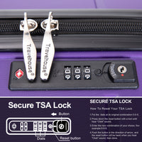 Lightweight Durable Hardshell Luggage Set with Spinner Wheels, 3-Piece (20/24/28) - Purple, TSA Lock