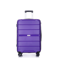 Lightweight Durable Hardshell Luggage Set with Spinner Wheels, 3-Piece (20/24/28) - Purple, TSA Lock