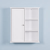 Wall Mount Medicine Cabinet with Door - Wooden Bathroom Storage with Adjustable Shelf for Organized Storage