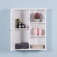 Wall Mount Medicine Cabinet with Door - Wooden Bathroom Storage with Adjustable Shelf for Organized Storage