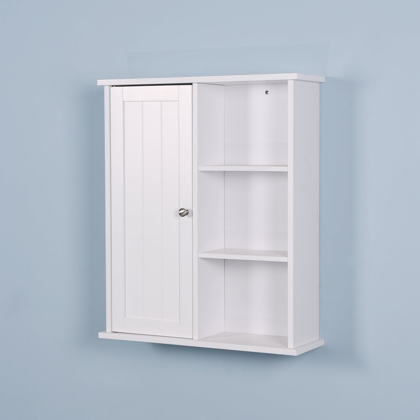 Wall Mount Medicine Cabinet with Door - Wooden Bathroom Storage with Adjustable Shelf for Organized Storage