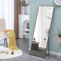 Solid Wood Frame Full-Length Mirror - 63x19 Decorative Floor & Wall Mounted Dressing Mirror for Bedroom, Home, Porch, or Clothing Store