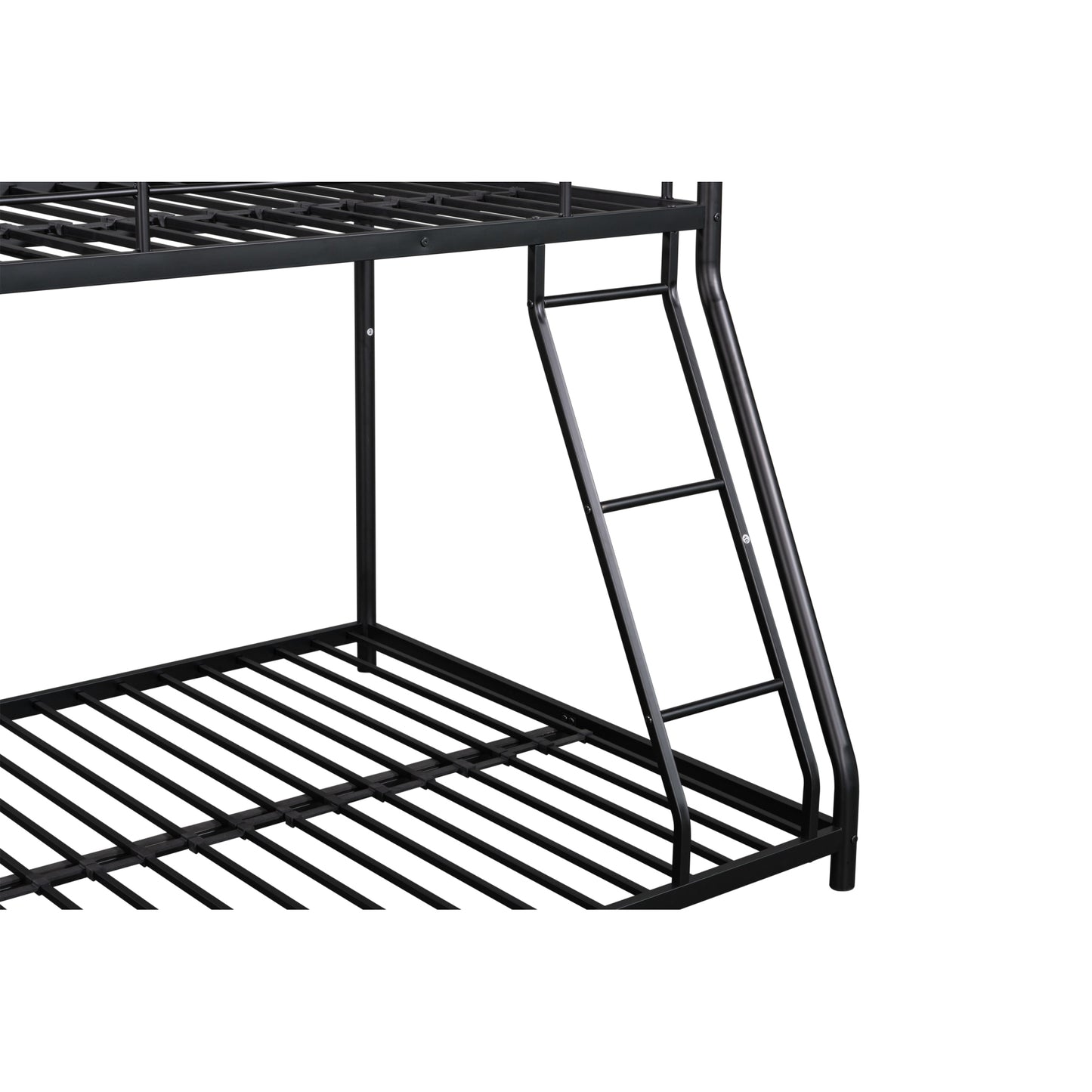 Heavy-Duty Metal Twin Over Full Bunk Bed - Sturdy, Noise-Reduced Design with Safety Guardrail - CPC Certified, No Box Spring Needed