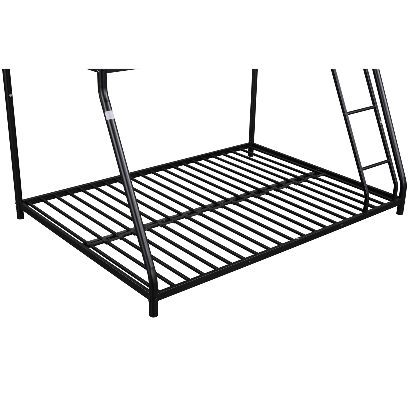 Heavy-Duty Metal Twin Over Full Bunk Bed - Sturdy, Noise-Reduced Design with Safety Guardrail - CPC Certified, No Box Spring Needed