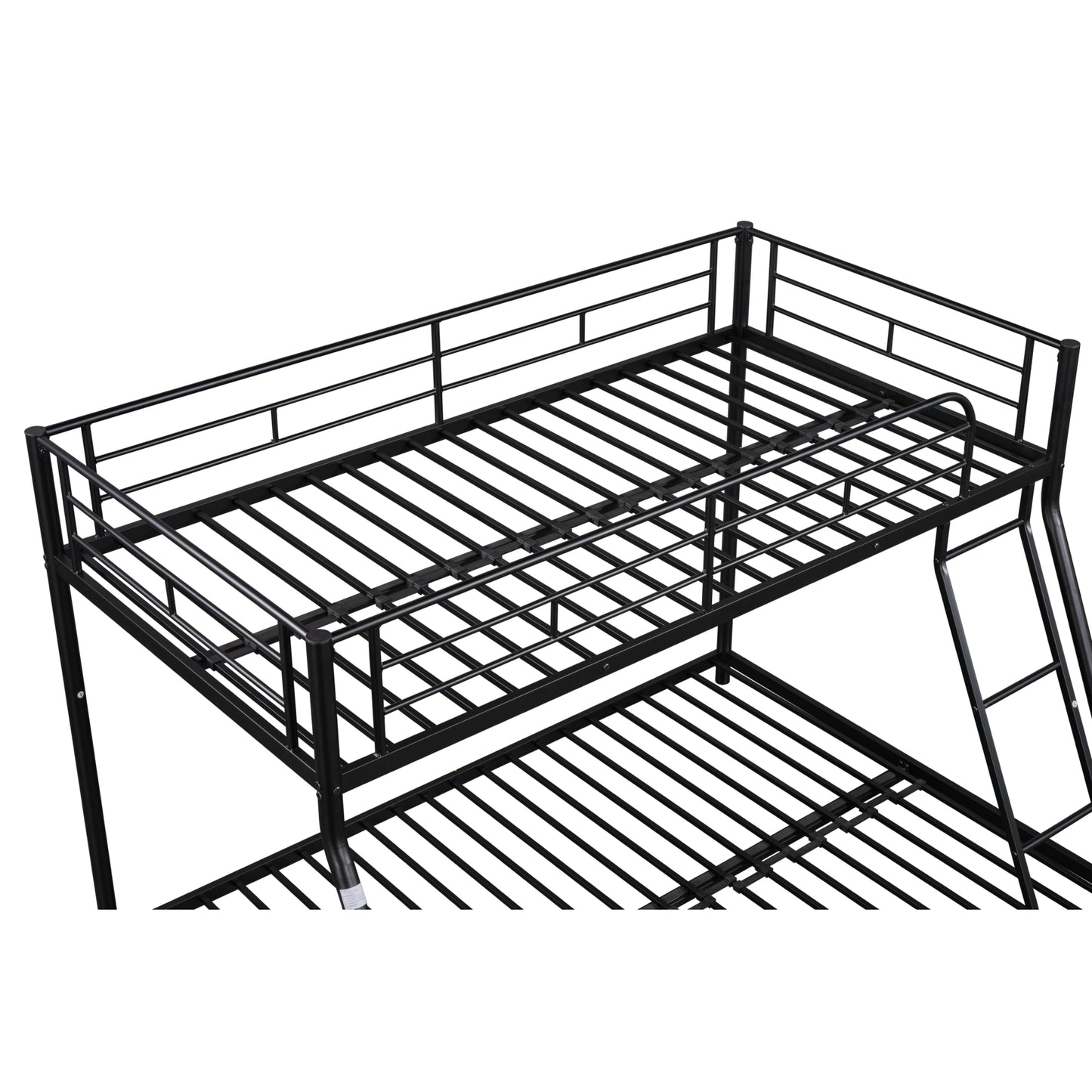 Heavy-Duty Metal Twin Over Full Bunk Bed - Sturdy, Noise-Reduced Design with Safety Guardrail - CPC Certified, No Box Spring Needed