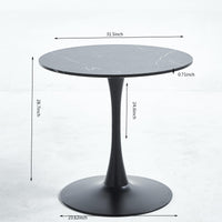 Elegant Black Marble Top Dining Table | Modern MDF Kitchen Table | Versatile Executive Desk Furniture