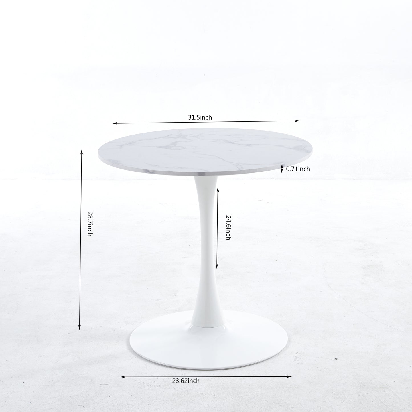 Elegant White Marble Dining Table – Modern MDF Kitchen Table & Executive Desk - Perfect for Dining Room & Home Office