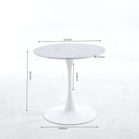 Elegant White Marble Dining Table – Modern MDF Kitchen Table & Executive Desk - Perfect for Dining Room & Home Office