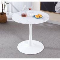 Elegant White Marble Dining Table – Modern MDF Kitchen Table & Executive Desk - Perfect for Dining Room & Home Office